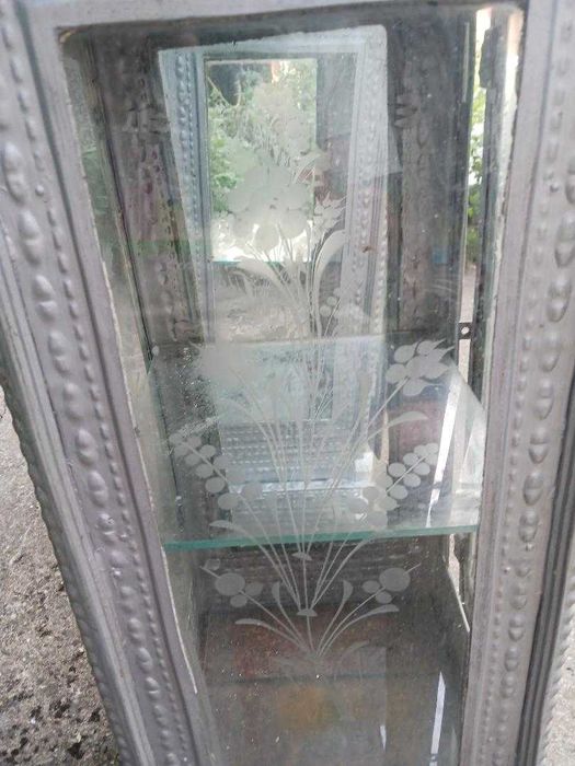 Felinar cimitir cu sticla gravată