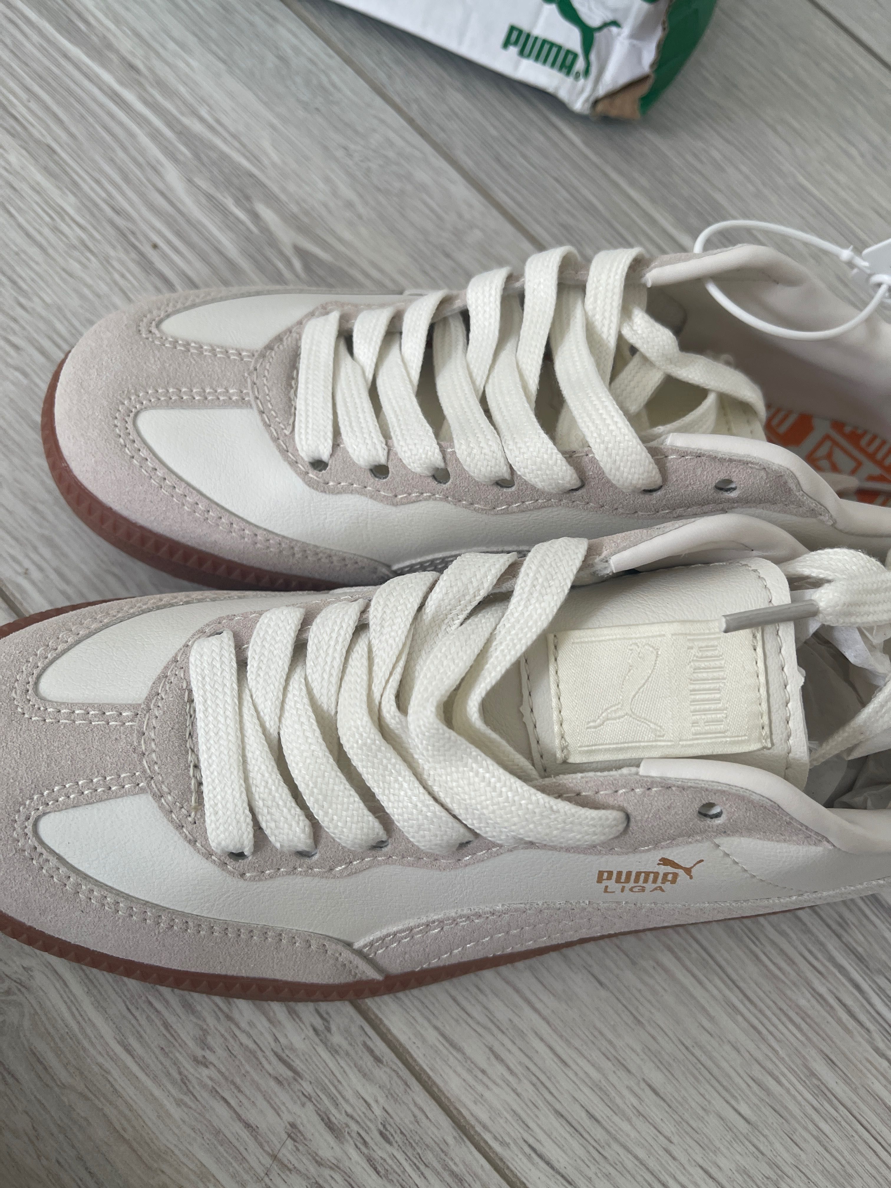 Кеды Puma белые , беж