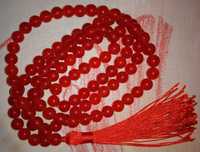 Индийска броеница от наситено червен Карнеол 108+1 топчета