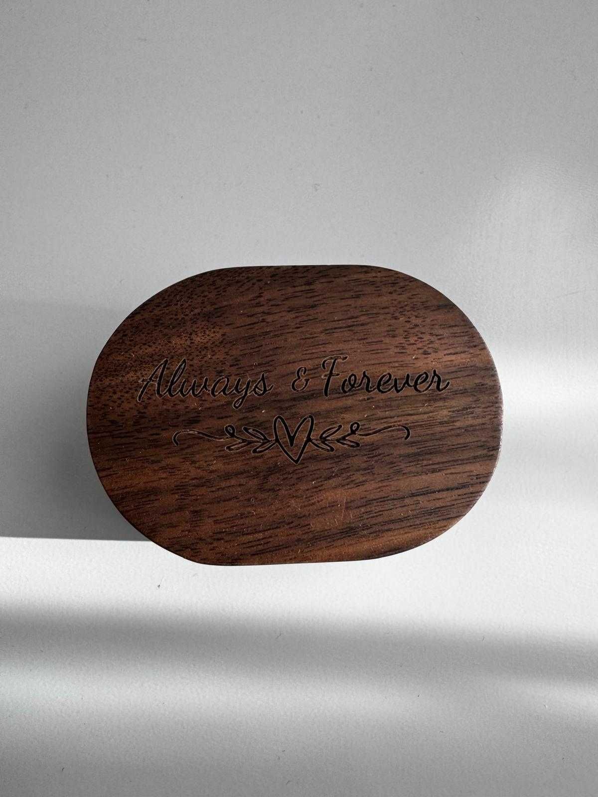 Cutie verighete din lemn "Always and Forever"