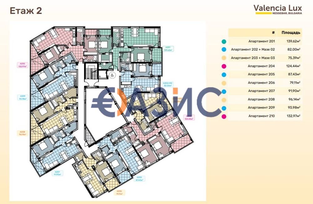Двустаен апартамент в новия комплекс Valencia Lux на първа линия в