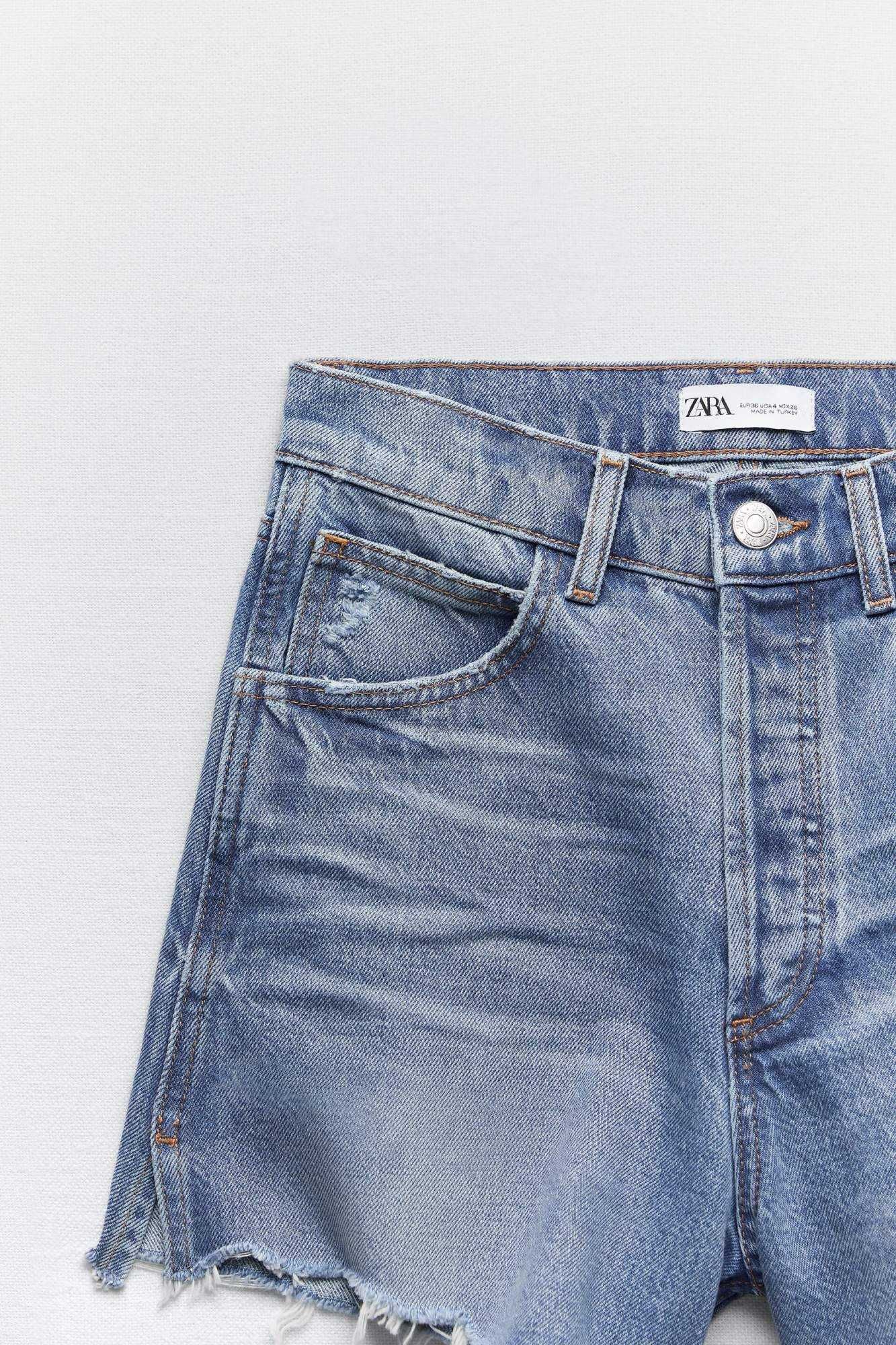 Къси дънки Zara с права кройка, 34