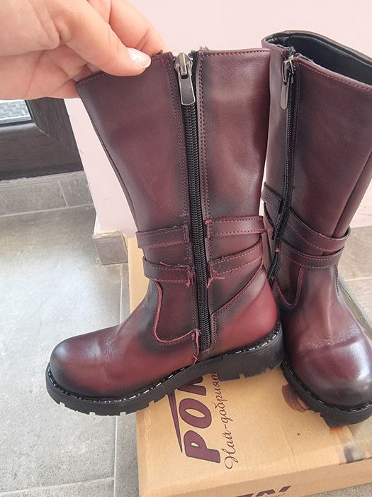 Боти за момиче 29 номер, естествена кожа