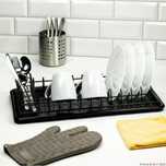 Suport pentru vase din otel si plastic 50,5x24,5 x9,5 cm, negru,