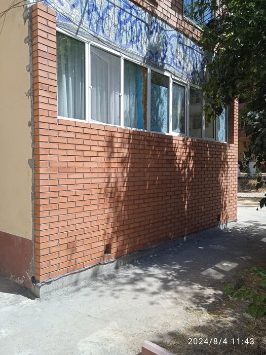 Балконга Облецовка Гишттерамиз Кладка Кирпича балкона