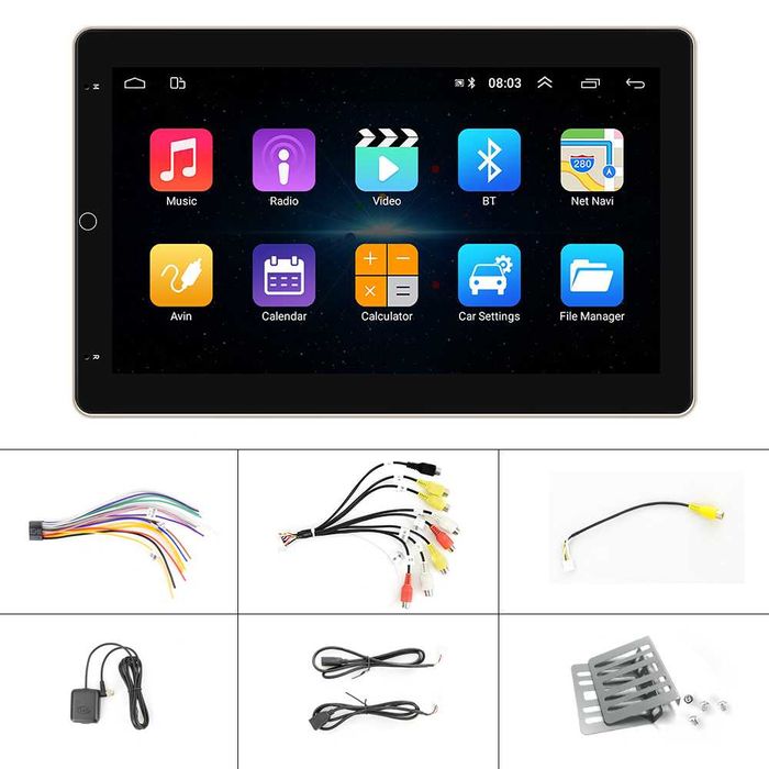 dvd auto android, player, radio, usb, ecran rotatv, tableta, garantie