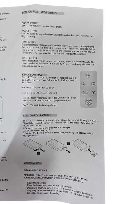 Печка за стенен монтаж,за студено и топло, LED дисплей