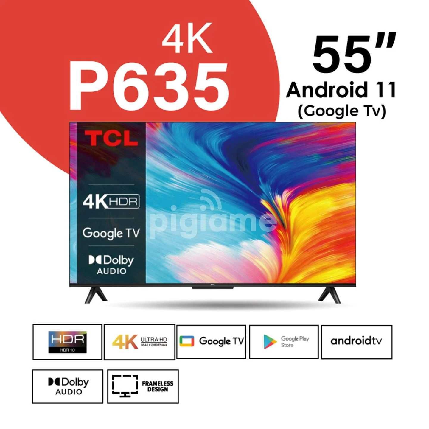 Televizor TCL 55" 4K UHD Smart Android 11 +TVCOM bonus +dostavka 10yil