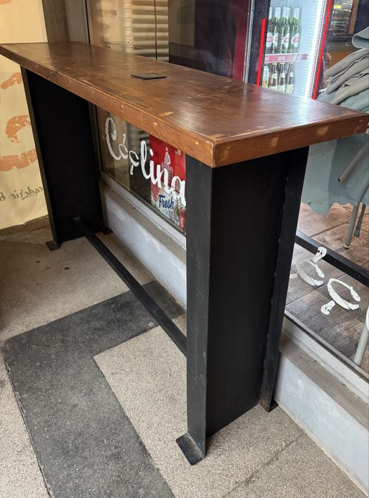 Masa inaltă/Pupitru din fier si lemn