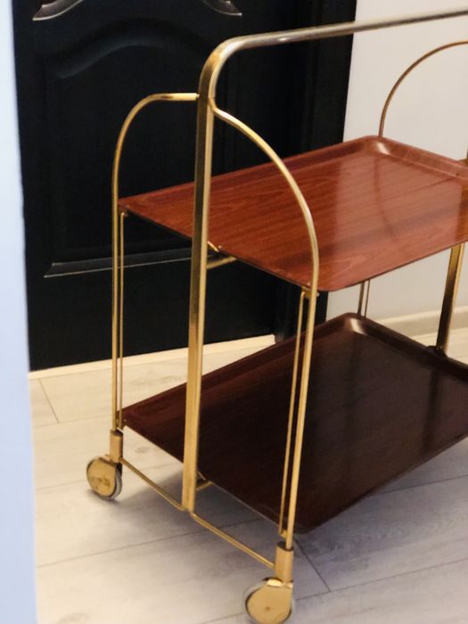 Mid Century Carucior/masa/ gheridon gold