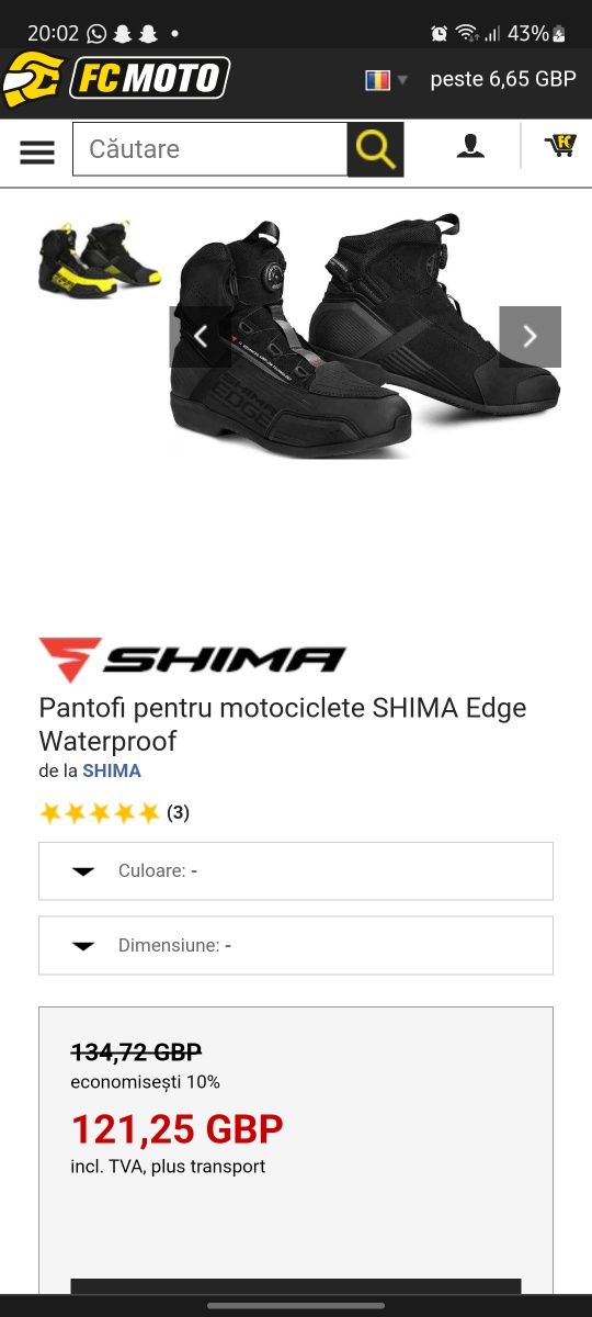 Incaltaminte/ghete /bocanci moto shima edge waterproof