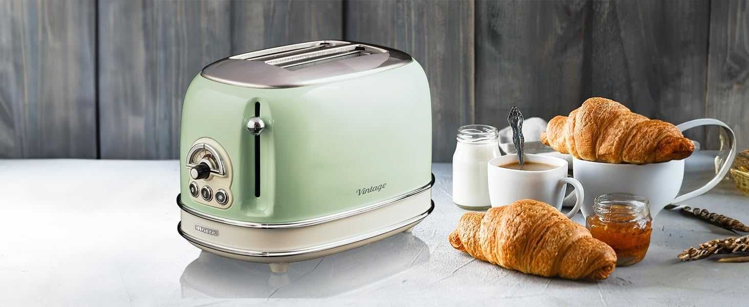 Ariete Тостер VINTAGE, 2 филии, 810W, Зелен