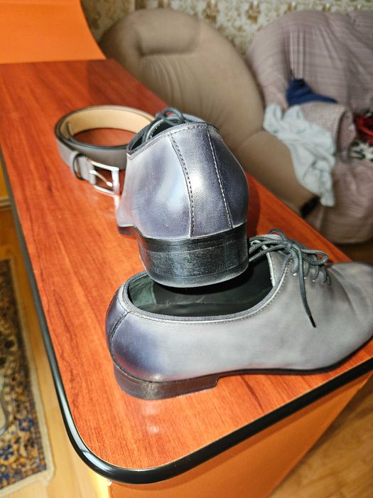 nou-set pantofi eleganti gri,marime 41 si curea gri