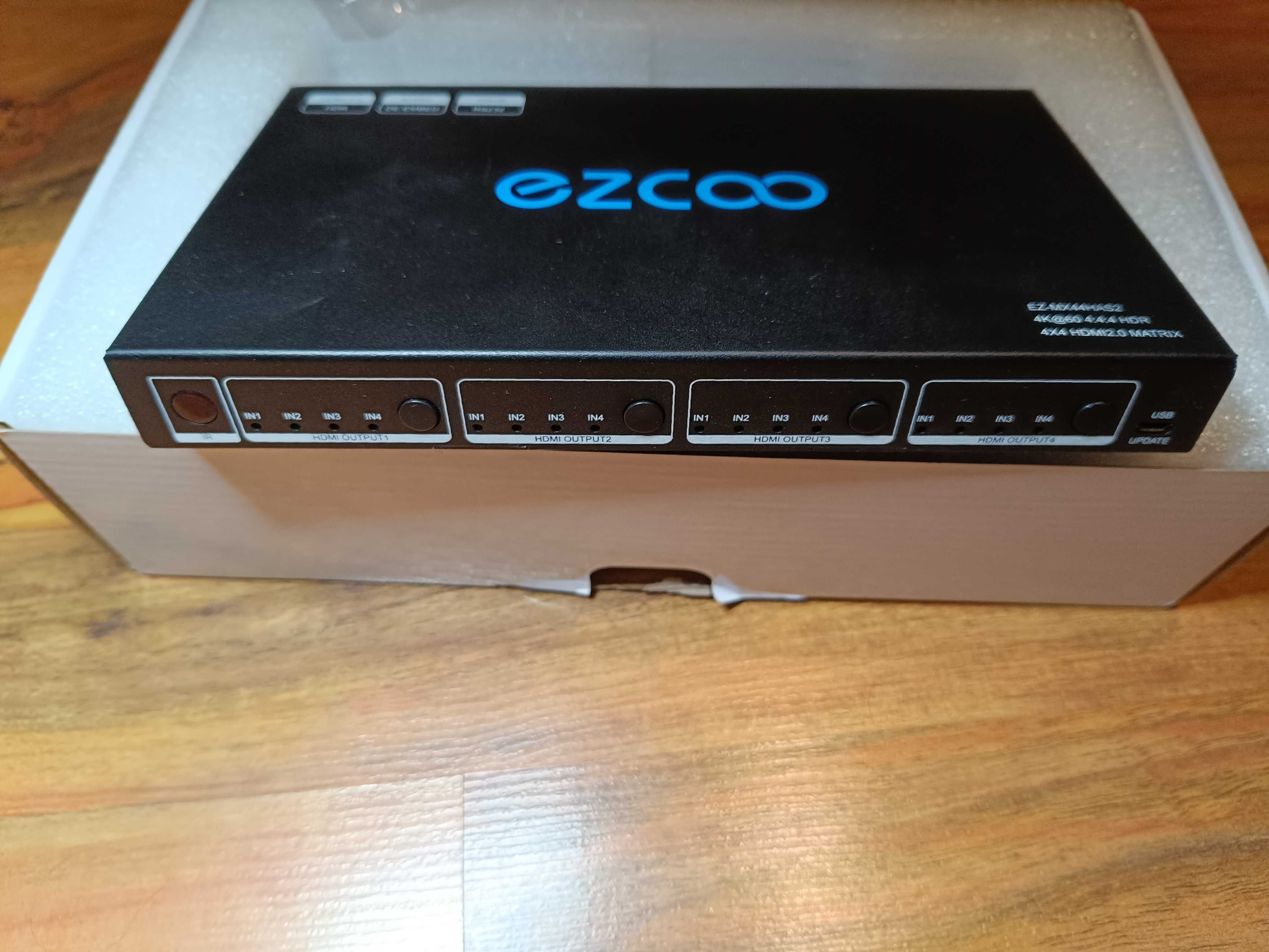 ЧИСТО НОВ EZ MX44HAS2 HDMI матричен суич 4X4 4K 60Hz 4:4:4 HDR + аудио