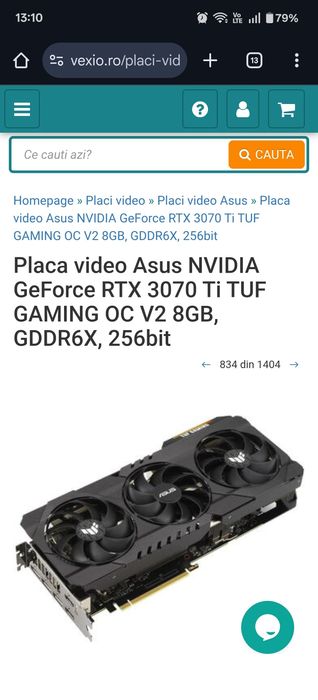 Schimb Placa video Asus NVIDIA GeForce RTX 3070 Ti TUF