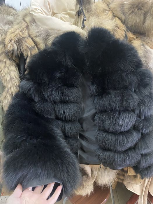 Палто от естествен косъм лисица и лама