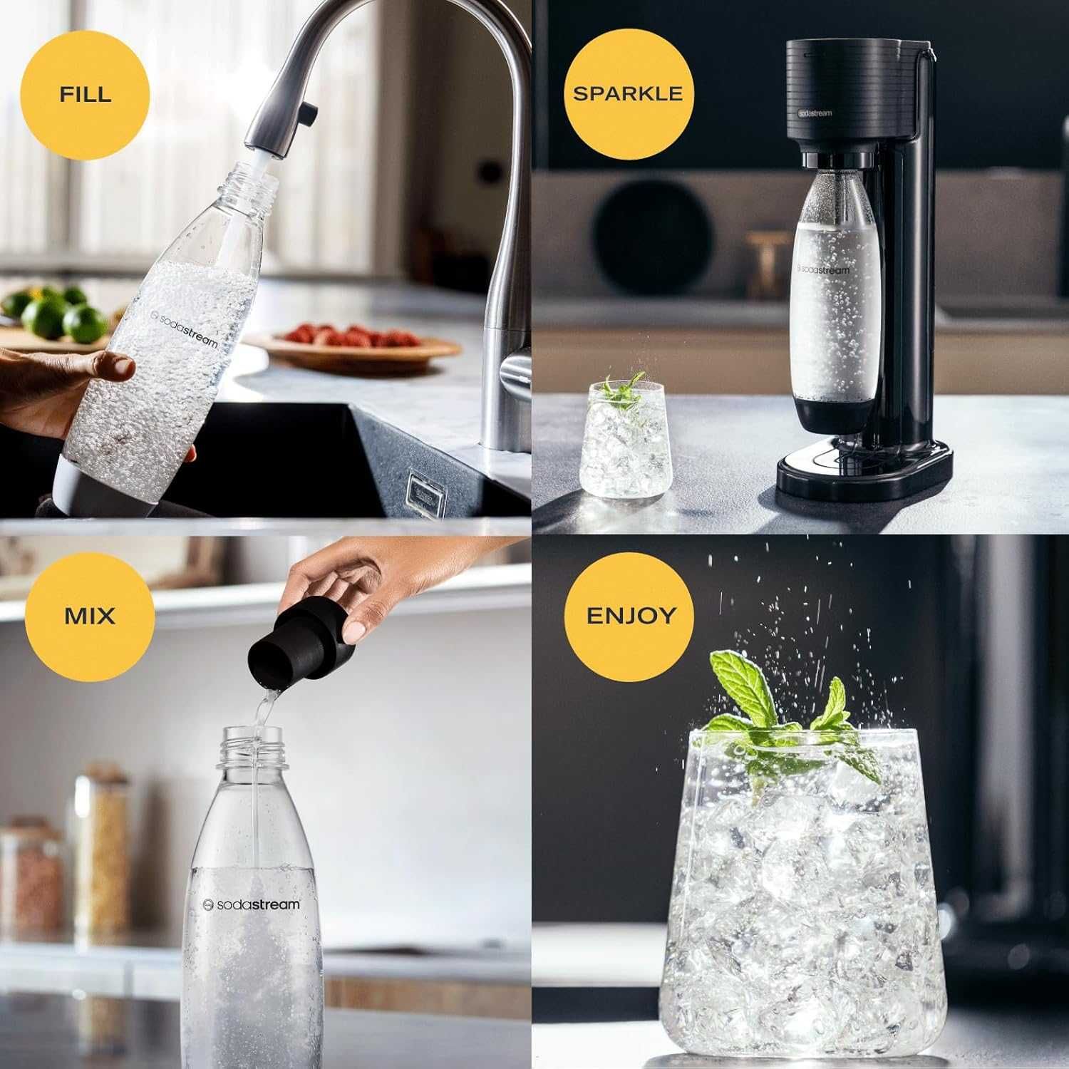 SodaStream Gaia Уред за сода, CO2 бутилката + 1 бутилка с капачка 1л.