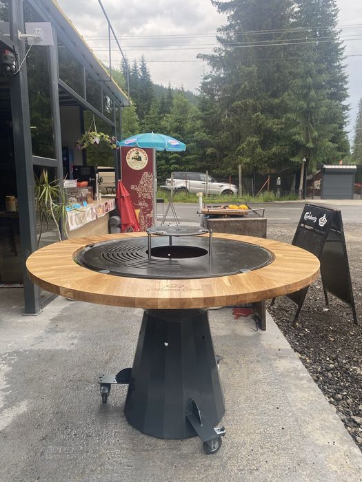 Grătar sau plită din oțel sau inox + elemte fontă 900 mm