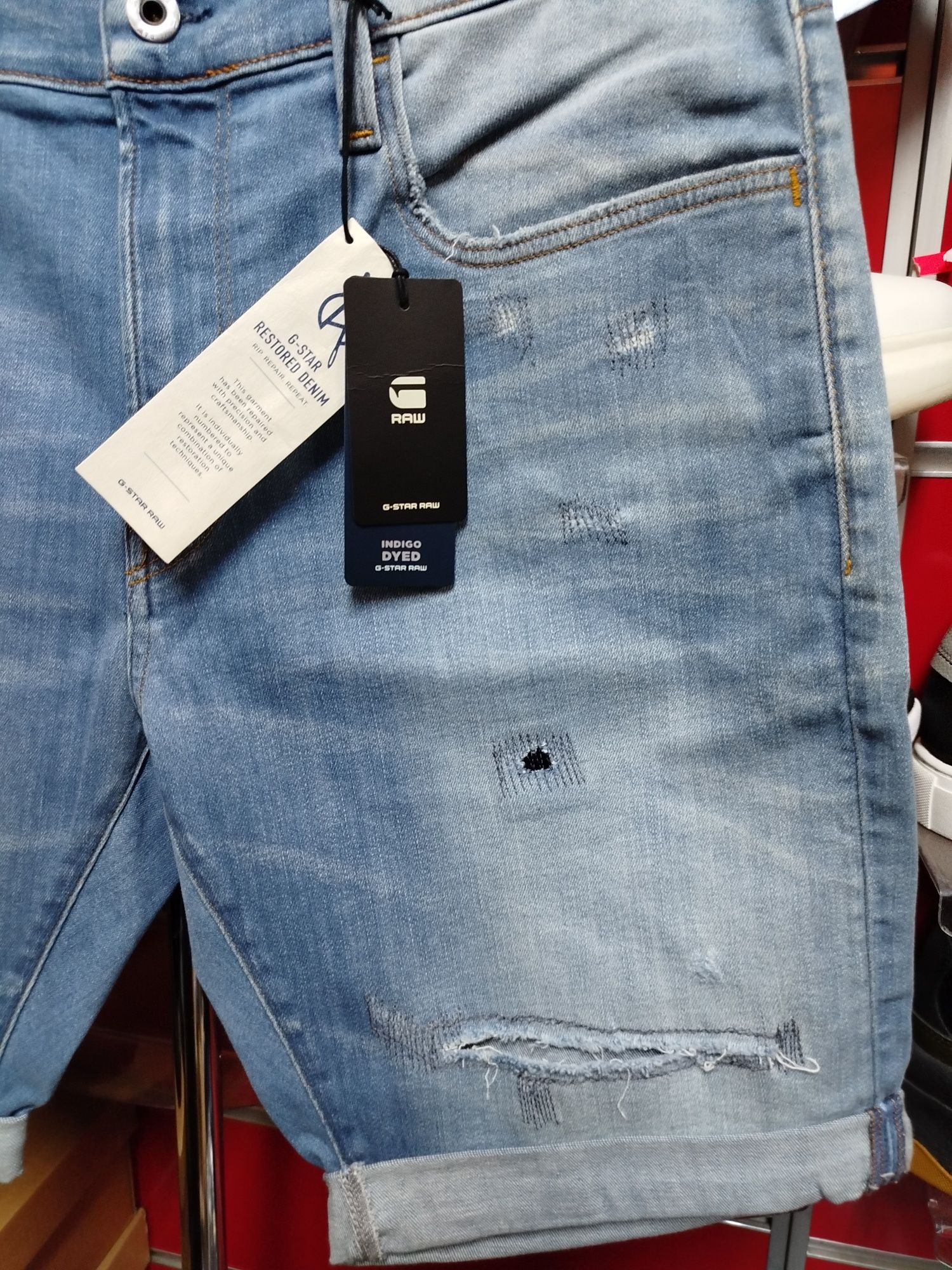 Оригинални къси дънки G-Star Raw 3301 Slim W33 нови мъжки