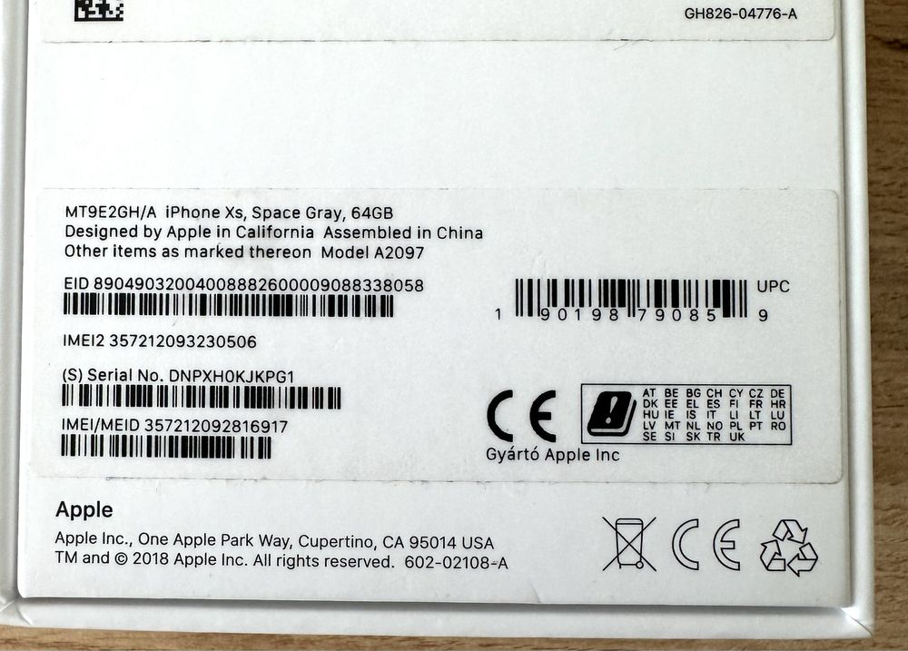 iPhone XS Space Grey 64 GB