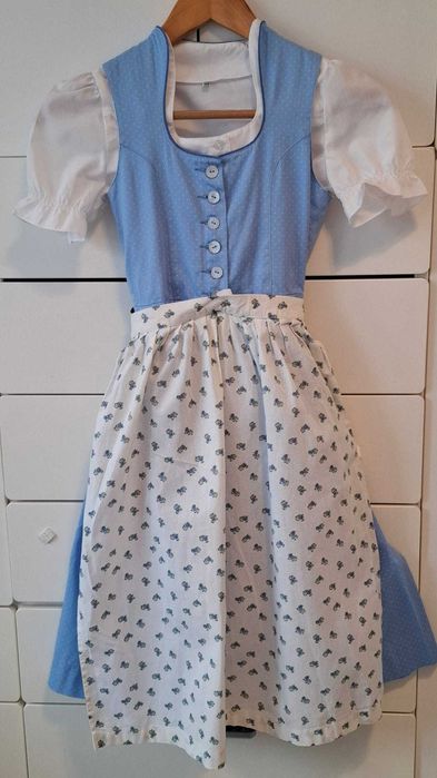Dirndl albastru, costum Oktoberfest, 11 ani / 140-146 cm
