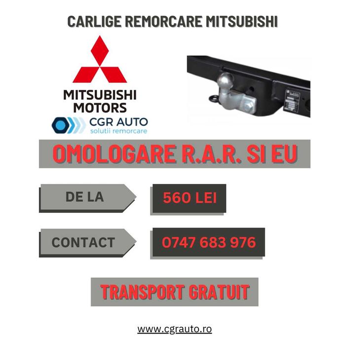 Carlige remorcare Mitsubishi omologate, premium