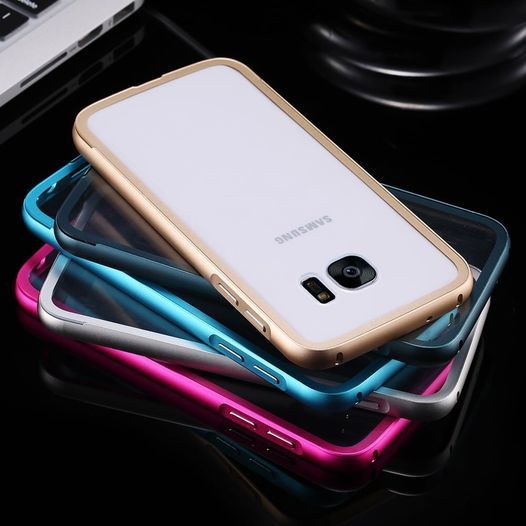 Husa / Bumper aluminiu + spate transparent Samsung S7 , S6 Edge Plus