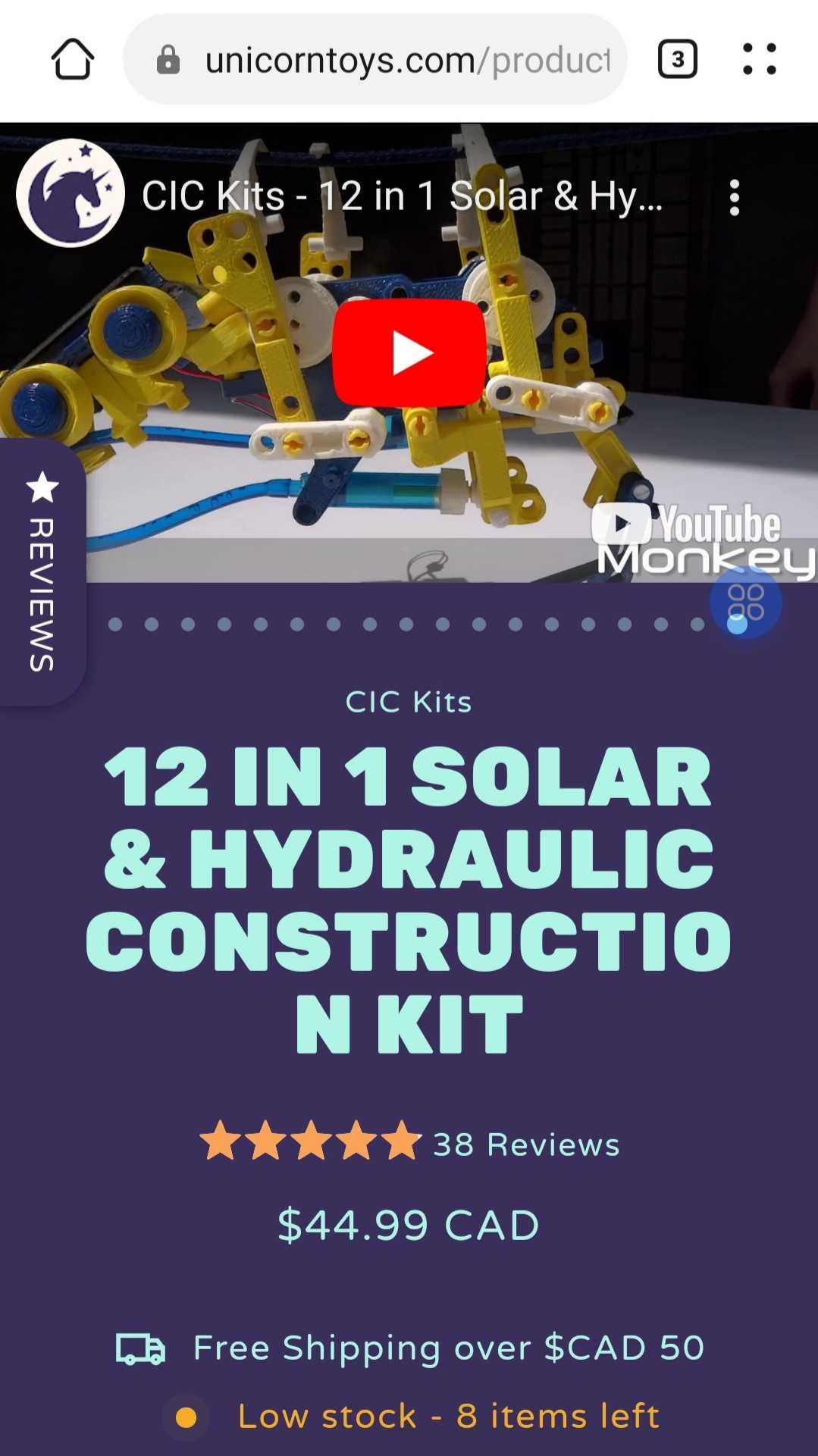 Конструктор 12 in 1 Solar & Hydraulic Construction Kit