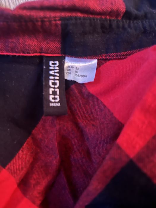 Camasa rosie si cu negru pentru femei