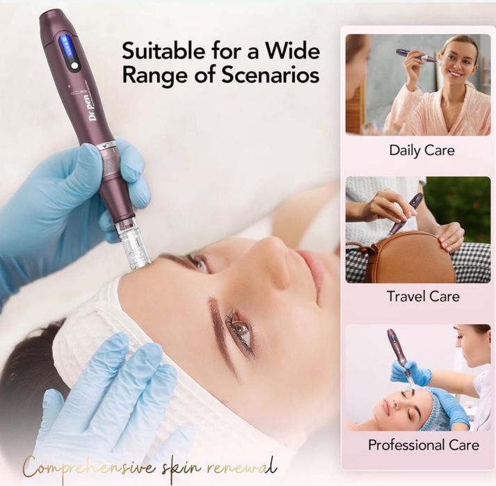 Dr. pen A10 Aparat profesional microneedling, riduri, crestere par