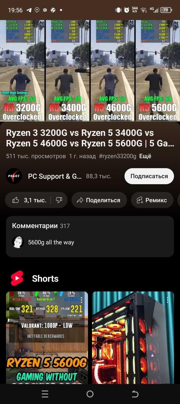 Ryzen 4600g +b450m 4 slot +16 gb DDR4 4 3200+кулер T20+корпус+дисковод