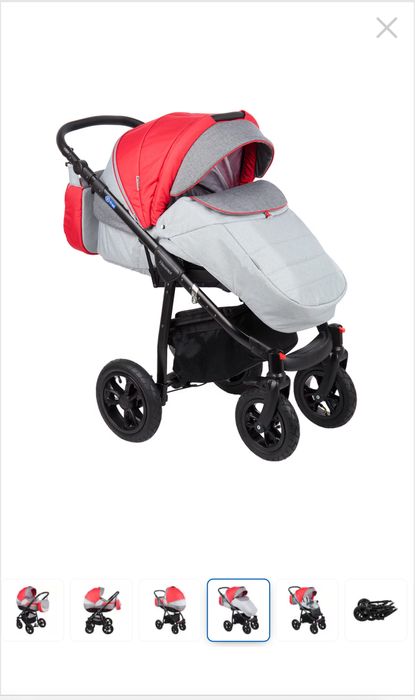 Carucior 3 in 1 Adamex Neonex Rosu/Gri
