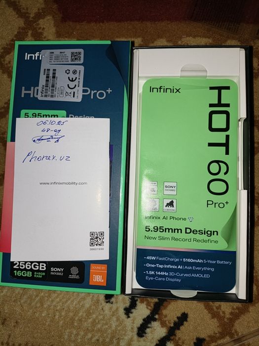 Infinix hot 60 Pro +  yangi karobka dokument bor 6-oktayabrda olgandim
