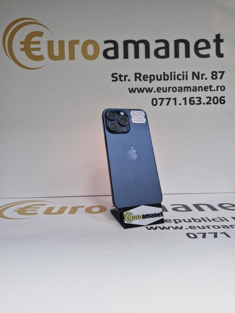 Telefon mobil Apple iPhone 15 Pro Max, 256GB, 5G, Blue Titanium -G-