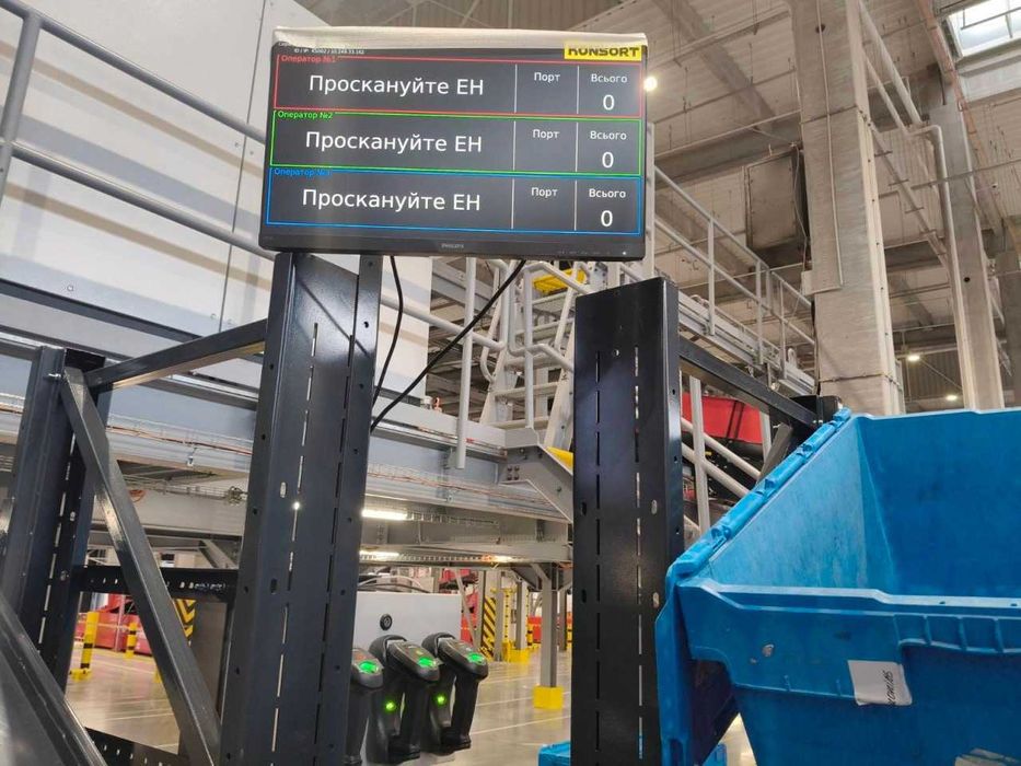 Sistem Put-to-Light pentru sortare – 36 celule, 3 niveluri, 3 scanere