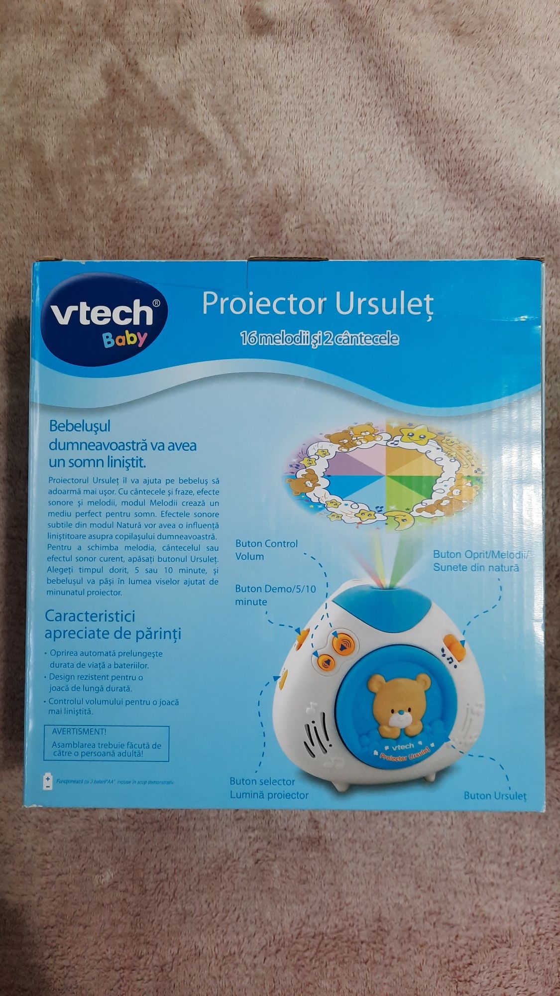 Proiector Vtech ursulet, roz