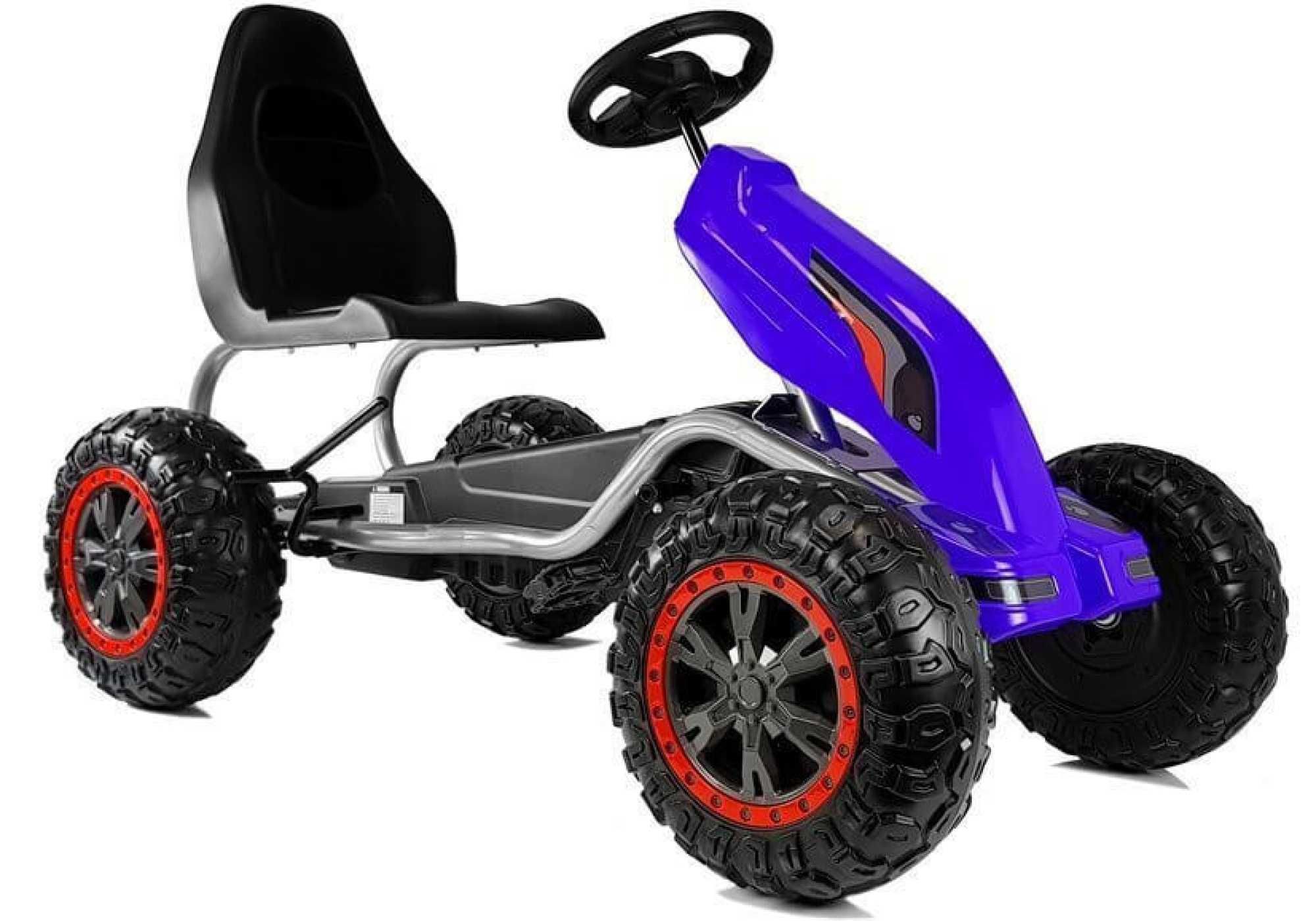 Kart cu pedale pentru copii 4-13 ani EVA STRONG, Roti Moi #Albastru