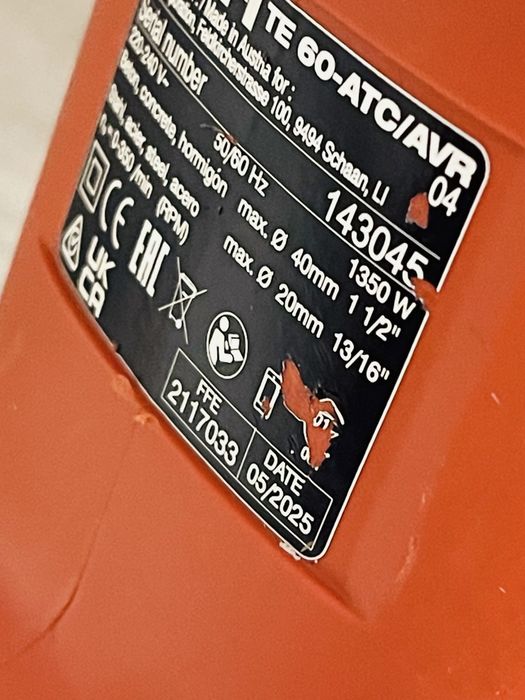 Hilti TE 60 rotopercutor demolator 2025