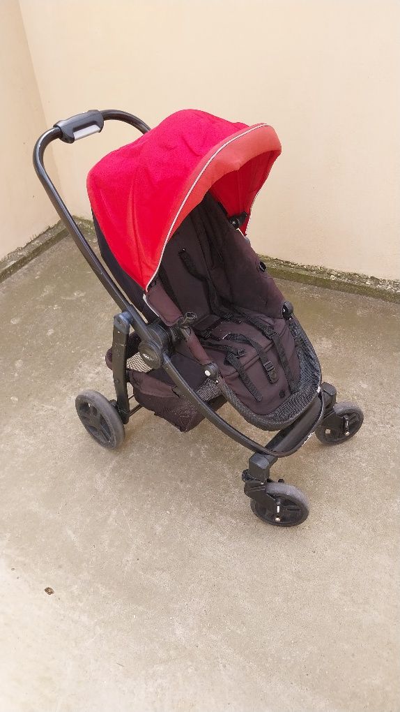 Carucior Graco Evo Trio, 3 in 1, 0-3 ani, Rosu