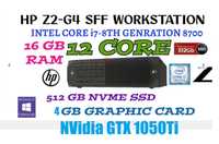 HP Z2 SFF G4/Core i7 8700/NVidia GTX 1050Ti 4GB/16GB RAM/512GB NVMe