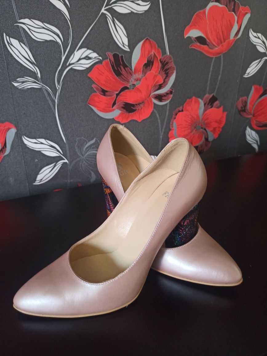 Pantofi dama roz-sidef