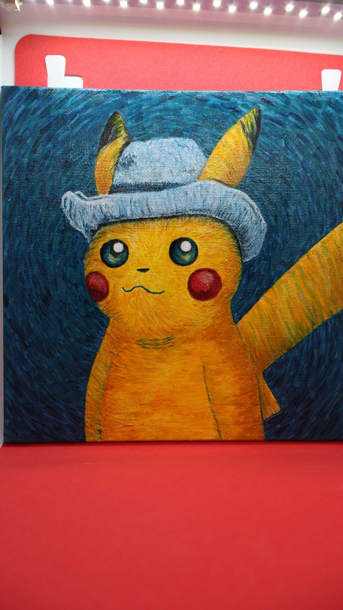 Tablou Pikachu în stil Van Gogh
