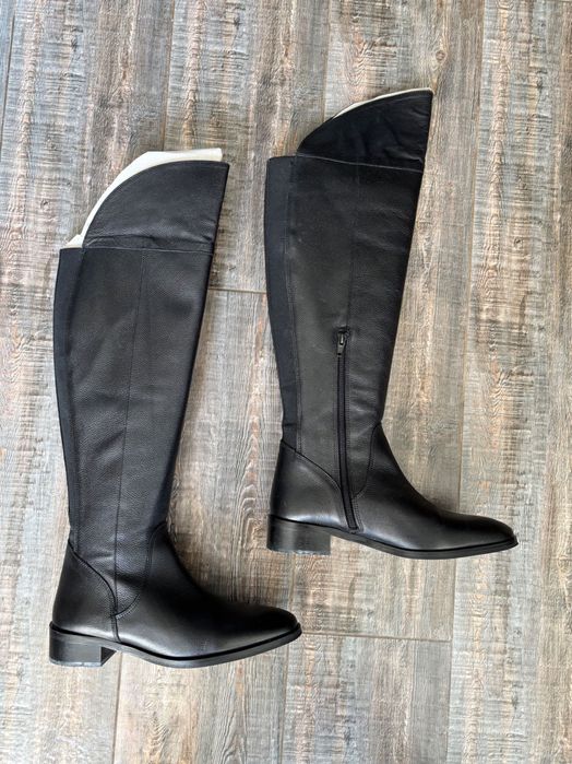 Елегантни кожени ботуши до коляното – почти нови, размер 39