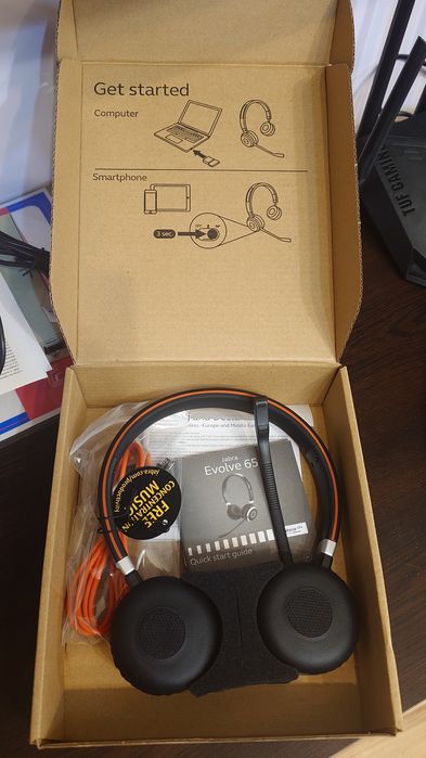 Професионални безжични слушалки Jabra Evolve 65 / чисто нови