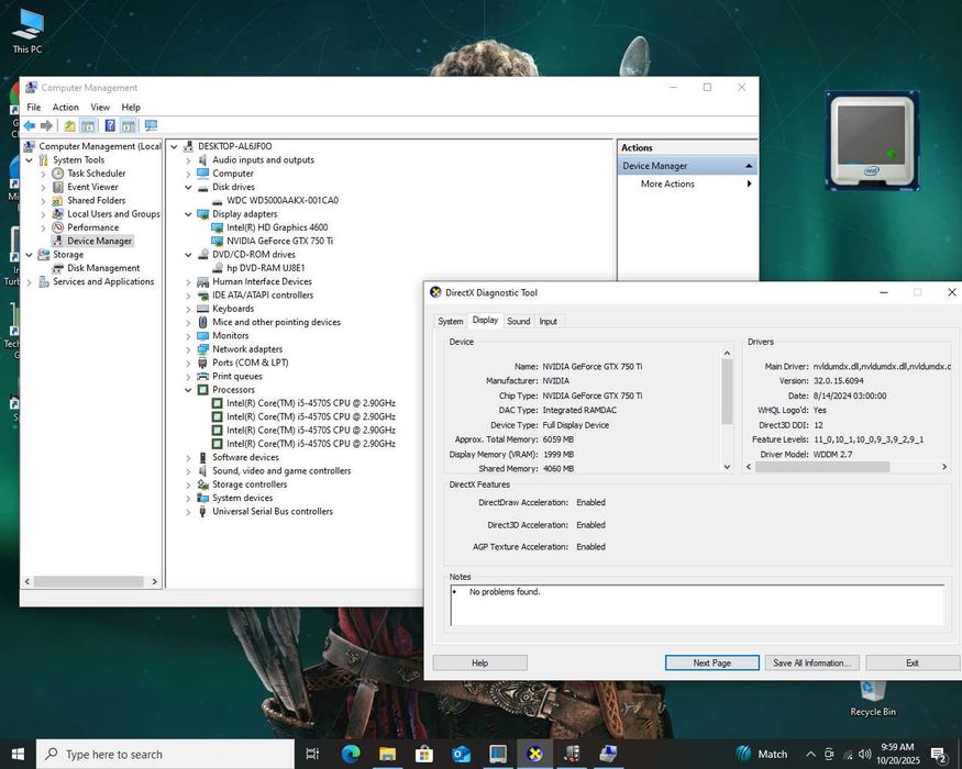 HP I5 4570 8gb ddr3 Gtx 750Ti 2GB pc calculator unitate ProDESK 400