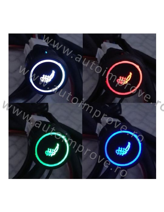 Incalzire scaune auto PUSH RGB rotund