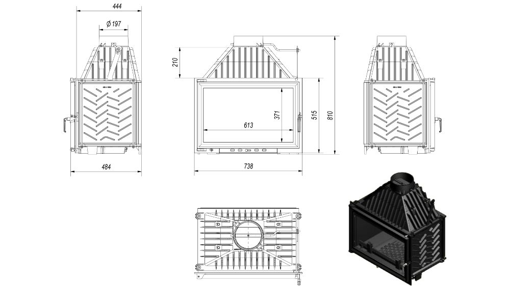 Focar fonta putere 18KW ,semineu lemne,garantie+transpor gratuit