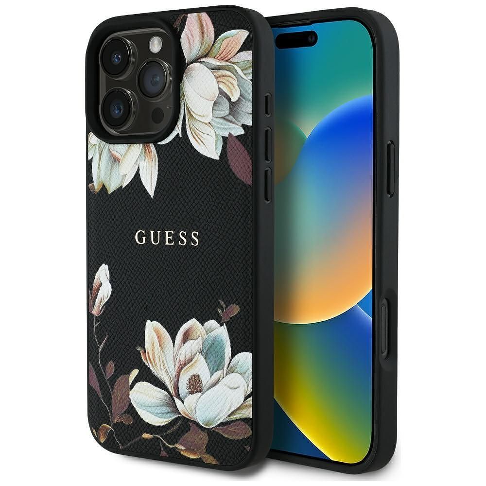 Guess - grained flowers magsafe калъф (guhmp16lpgnmplmk) за iphone 16