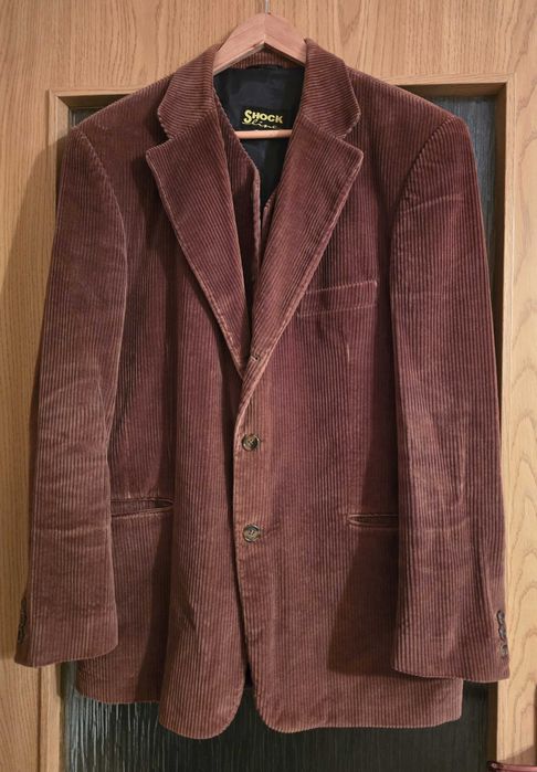 Sacou si vestă de catifea reiată
