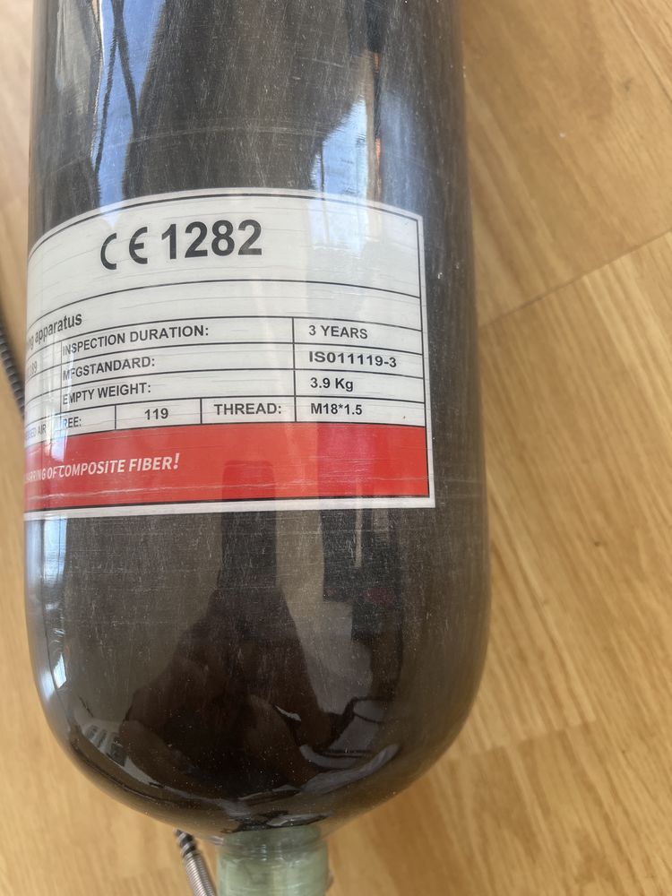 Карбонова бутилка 6.8 L, 300 Bar, 4500 PSI, PCP